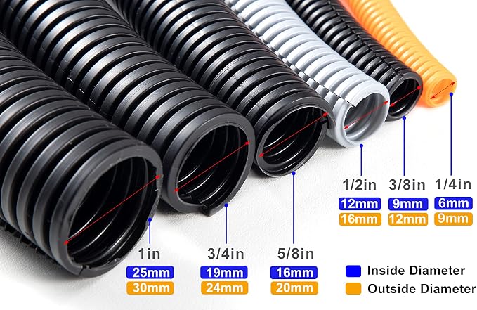 ZhiYo 20FT 1/2” Wire Loom Split Tubing Auto Wire Conduit Flexible Cover | High - Image 2
