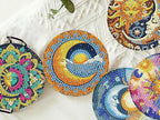8 PCS Diamond Art Coasters Kits Sun and Month Diamond Painting Coaster | - Image 7