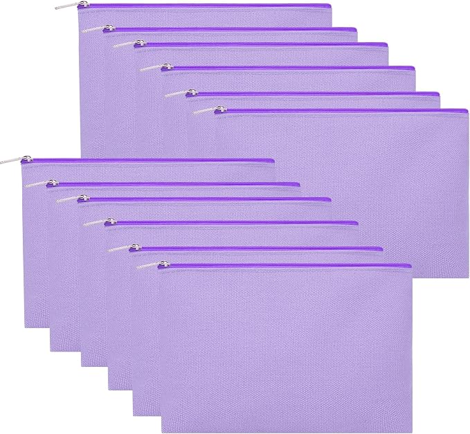 12 Pieces Cotton Canvas Makeup Bag, Blank DIY Craft Bag by Sinzip
