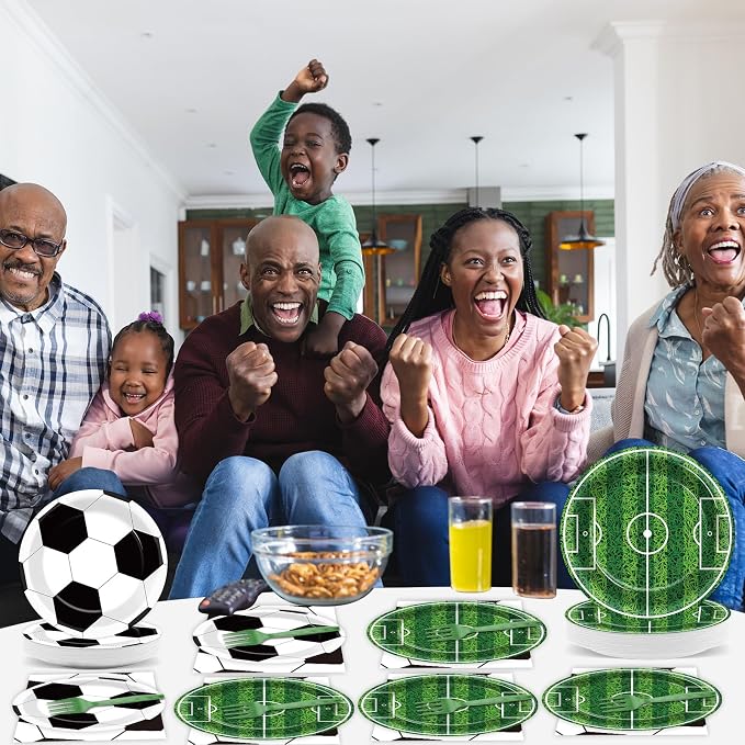 Qyeahkj 100 Pcs Soccer Party Plates and Napkins Set, Sports Birthday Party - Image 7
