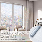 rabbitgoo Window Privacy Film Rainbow Film Decorative Window Sticker, 3D Static - Image 2