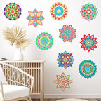 Vercraft 22 Pcs Wooden Mandala Painting Set 10 Mandala Unfinished Wood Cutouts - Image 6