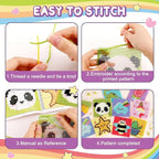 Caydo 8-in-1 Cross Stitch Kit for Beginners Kids, Includes 8 PCS Plastic Canvas - Image 4