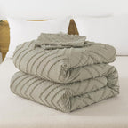 Andency Oatmeal Comforter Set Full Size, Boho Soft Warm Tufted Bedding - Image 7