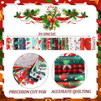 Hosuly 40 Pcs Christmas Fabric Jelly Fabric Quilting Patchwork Roll Red and - Image 2