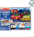 Melissa & Doug Vehicles Wooden Chunky Puzzle, Educational Screen Free Activity - Image 3