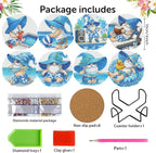 8 Pack Gnome Diamond Art Coasters Kits - Image 2