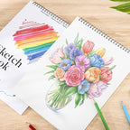 12 Pack Sketch Books, 8.5 x 11 Inch Mini Sketchbook, 68lb/100gsm Spiral Bound - Image 5