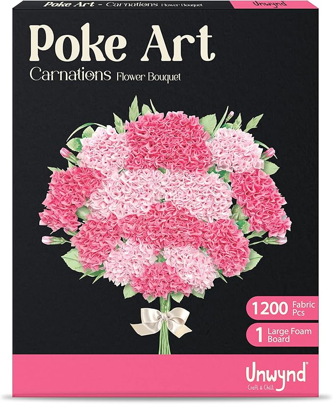 Unwynd Poke Art Carnations Flower Bouquet | Mess-Free Arts and Crafts by Unwynd