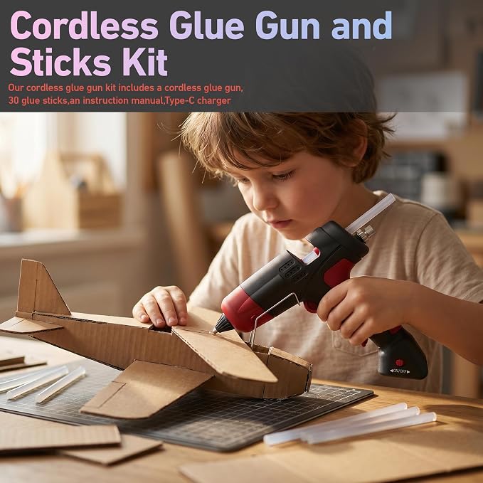 20W Cordless Hot Glue Gun, Fast Preheating Hot Glue Gun and 30pcs Sticks Set - Image 6