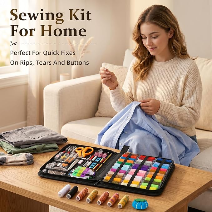 JJRING 205 PCS Sewing Kit for Adults, Premium Needle and Thread Kit - Image 4
