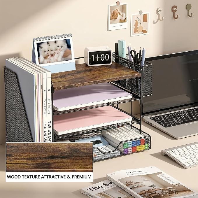 OPNICE Desk Organizer, 4-Tier Desktop File Organizer - Image 4