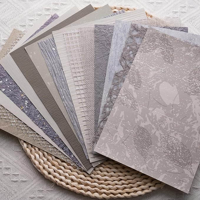 15Pcs Handmade Scrapbook Art Paper Craft Textured Paper Colorful A5 sheet Mesh - Image 10