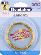Beadalon German Style Wrapping Wire, Satin Gold Color, 4 m / 13.1 ft by Beadalon