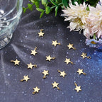 Beebeecraft 1 Box 20Pcs Gold Star Charms 18K Gold Plated Small Pentagram Dangle - Image 4