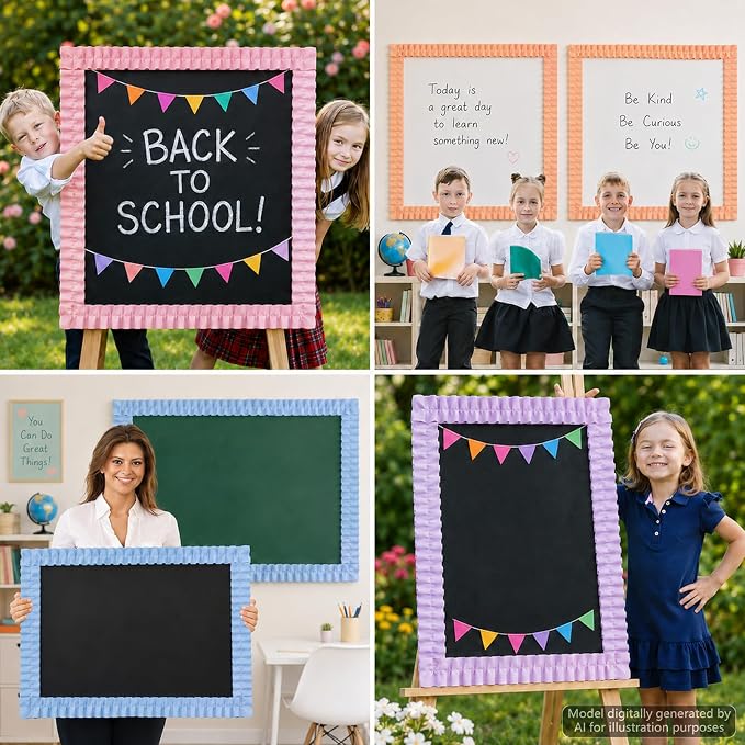 6 Rolls 40 Ft Ruffled Bulletin Board Borders Back to School Classroom Decor - Image 8
