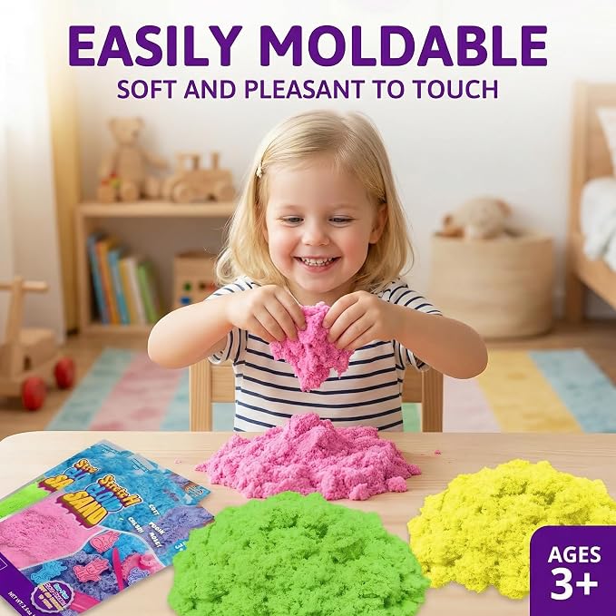 Carolart Stretchy Sensory Sand, Soft Cloud Sand, Play Sand Refill - Image 8