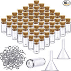 Yungyan 50 Pieces Small Mini Glass Bottles Jars by Yungyan
