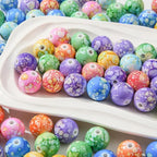 16mm Acrylic Beads 100pcs Chinese Ceramic Style Spacer Bead Loose Beads - Image 5