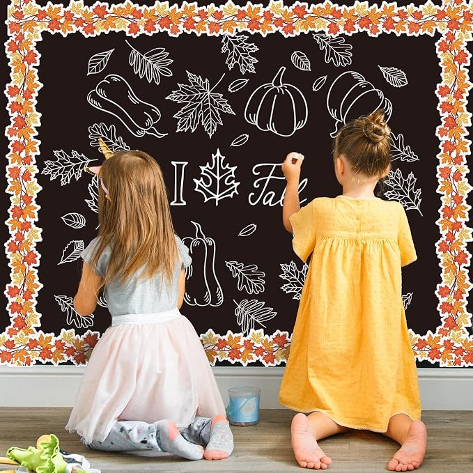 FYSUIMU 65.6 Ft Fall Thanksgiving Bulletin Board Borders Maple Leaves Vine Die - Image 6
