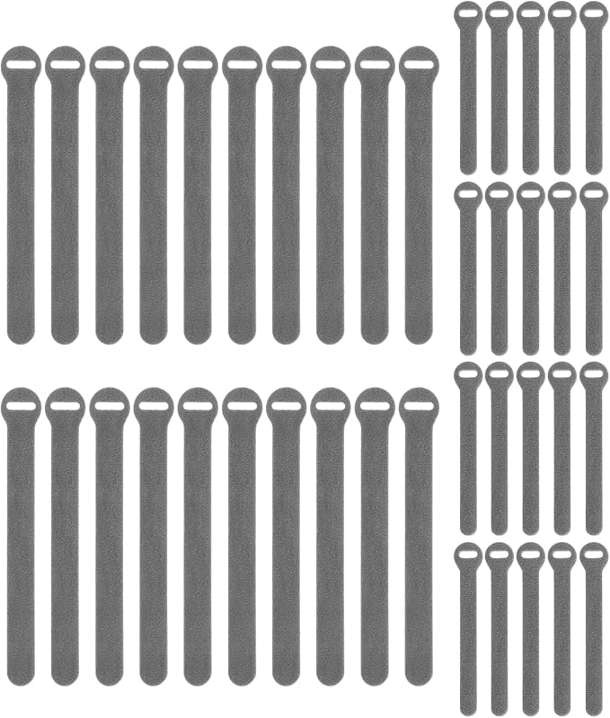 Self-Gripping Cable Ties by Wrap-It Storage, 40 Pack – Reusable Hook and Loop by Wrap-ItStorage