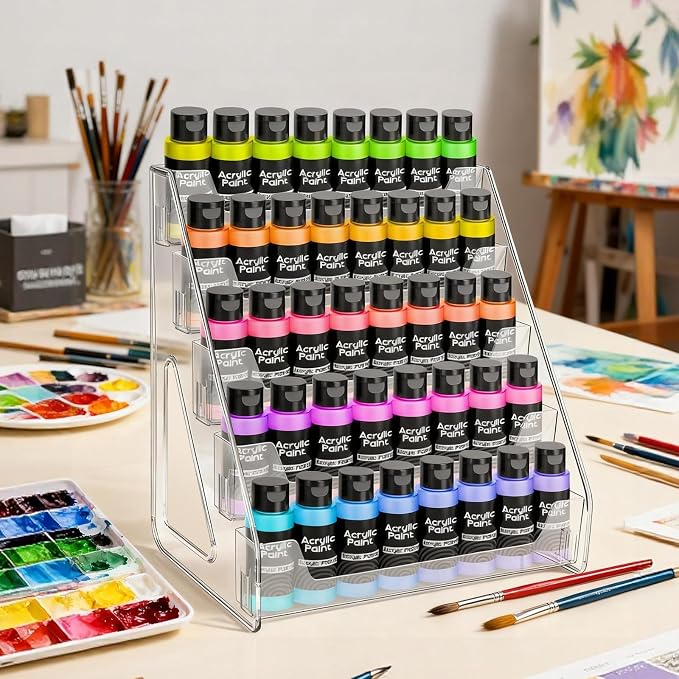 Vowcarol Clear Acrylic Paint Organizer Tall Version - Image 8