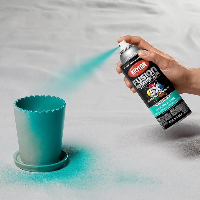 Krylon Fusion All-In-One 12 Oz. Satin Spray Paint, Beach Glass - Image 8