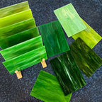 LITMIND 12 Sheets Green Stained Glass Sheets – 4 x 6 Inch Assorted Opaque Art - Image 2
