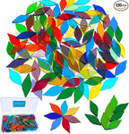 LITMIND 120 Pieces Assorted Colors Transparent Mosaic Glass Petals & Leaves by LITMIND