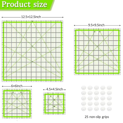 Quilting Rulers, Acrylic Quilt Ruler, 4 Square Fabric Cutting Ruler, Quilting - Image 2