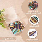 FASHEWELRY 16Pcs Resin Wood Earring Charms Flat Round Wooden Earring Blanks - Image 4