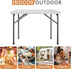 SUPER DEAL 33 Inch Folding Card Table, Indoor Outdoor Portable Plastic Kitchen - Image 4