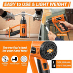 SEEKONE Heat Gun 1800W Heavy Duty Fast Heat Hot Air Gun Kit - Image 3