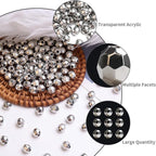 BONNY BOXX 1000pcs 6mm Acrylic Faceted Round Crystal Beads Silver Loose Spacer - Image 3