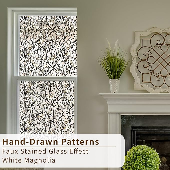 funlife Original Hand-Drawn Faux Stained Glass Window Film, Double-Sided Static - Image 4