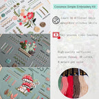 COCOMOX 3 Sets Embroidery Kit for Beginners Adults, Needlepoint Cross Stitch - Image 2