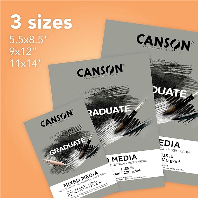 Canson Graduate Grey Toned Mixed Media Pad, 5.5x8.5 inch, 20 Sheets | Artist - Image 4