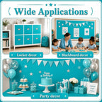 Teal Blue Bulletin Board Roll Non-Woven Fabric Poster 16in X 20ft | Back to - Image 5