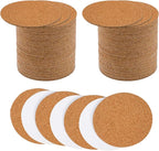 Self-Adhesive Cork Round, Allazone 120 Pack 9 x 9CM Cork Backing Sheets by Allazone