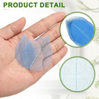 uxcell 100 Pcs Cyan Skeleton Leaves - Image 3