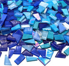 LITMIND 1.1LB Blue Mixed Irregular Glass Scraps Mosaic Tiles by LITMIND