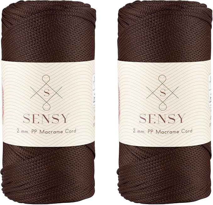 2 Pack of Sensy Premium 2mm 251 Yards Polyester Rope 100% Polypropylene Cord by SSENSY