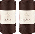 2 Pack of Sensy Premium 2mm 251 Yards Polyester Rope 100% Polypropylene Cord by SSENSY