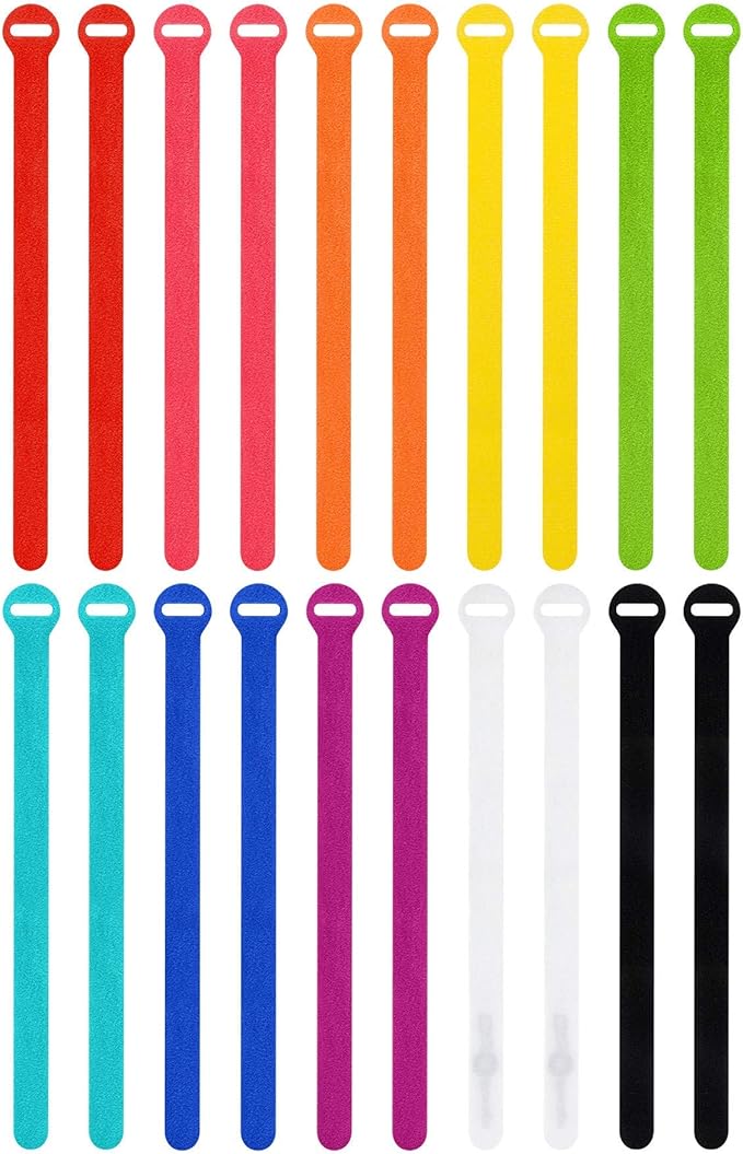 Self-Gripping Cable Ties by Wrap-It Storage, 12 Inch Straps – Reusable Hook and by Wrap-ItStorage