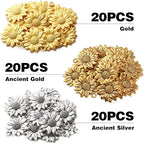 BronaGrand 60pcs Sunflower Pendant Charms Alloy Sunflower Bead Charms Flower - Image 2