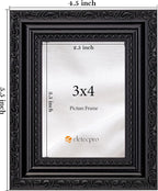 eletecpro 3x4 Vintage Picture Frame, Glass Cover, Horizontal or Vertical - Image 3