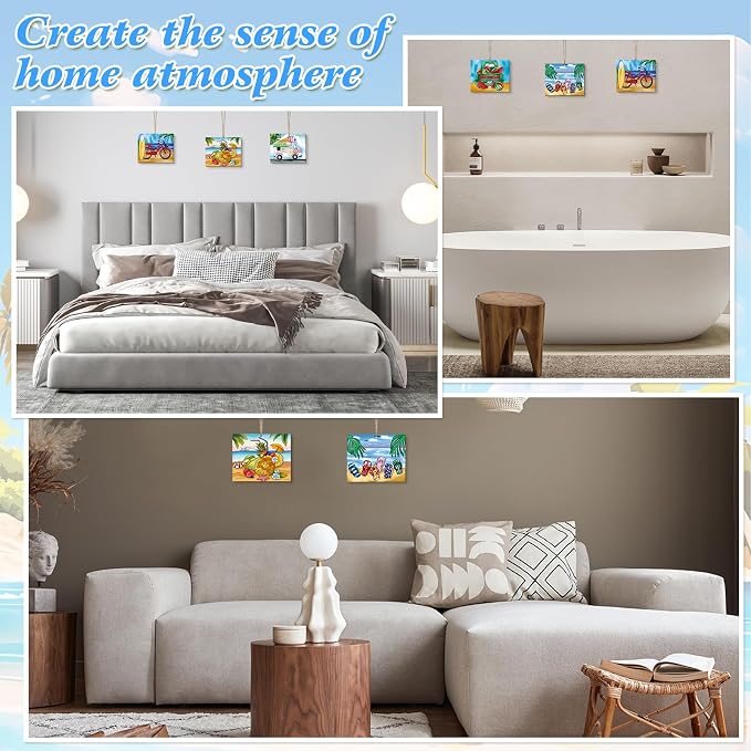 COCHIE 10 Pieces Large Summer Unfinished Wood Crafts to Paint - Image 5