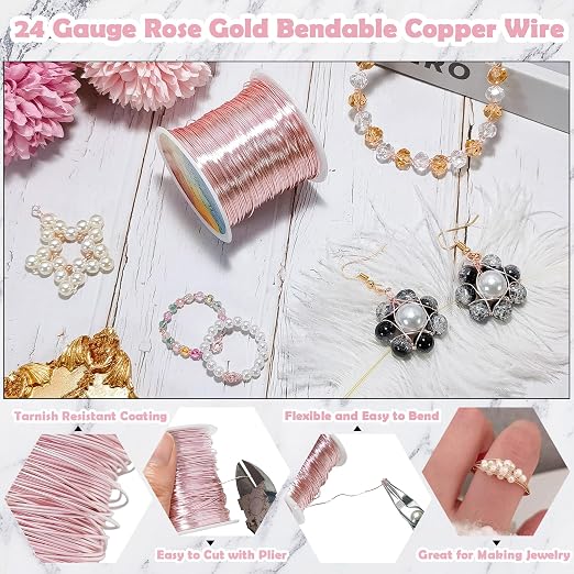 203 Feet Tarnish Resistant Copper Wires 24 Gauge Jewelry Craft Wires Beading - Image 4