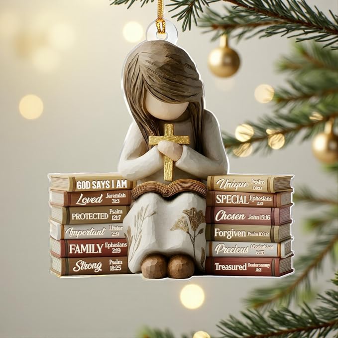 Christmas in July Decorations, God Says I Am Christian Christmas Ornament 2026 - Image 2