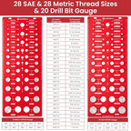 Thread Checker, 76 Nut and Bolt Thread Checker, 28 Standard & 28 Metric & 20 - Image 2
